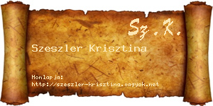 Szeszler Krisztina névjegykártya